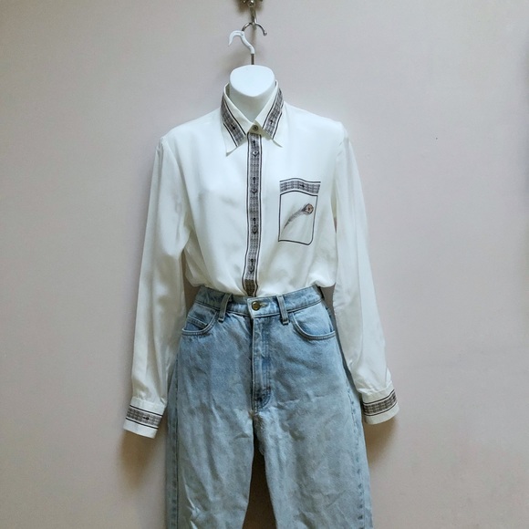 VINTAGE BLOUSE WITH MATCHING SCARF